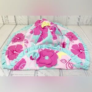 Le Top Floral Baby Bucket Hat Size 12M - 24M Butterfly Accent Cotton & Spandex